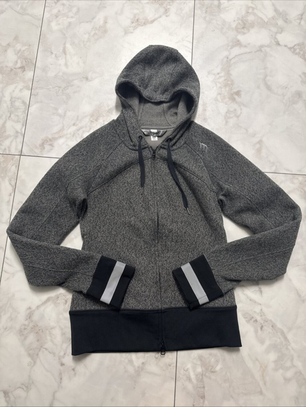 Novara Cycling Bike Jacket Womens Small Gray Hooded Sweater Fitted Reflective